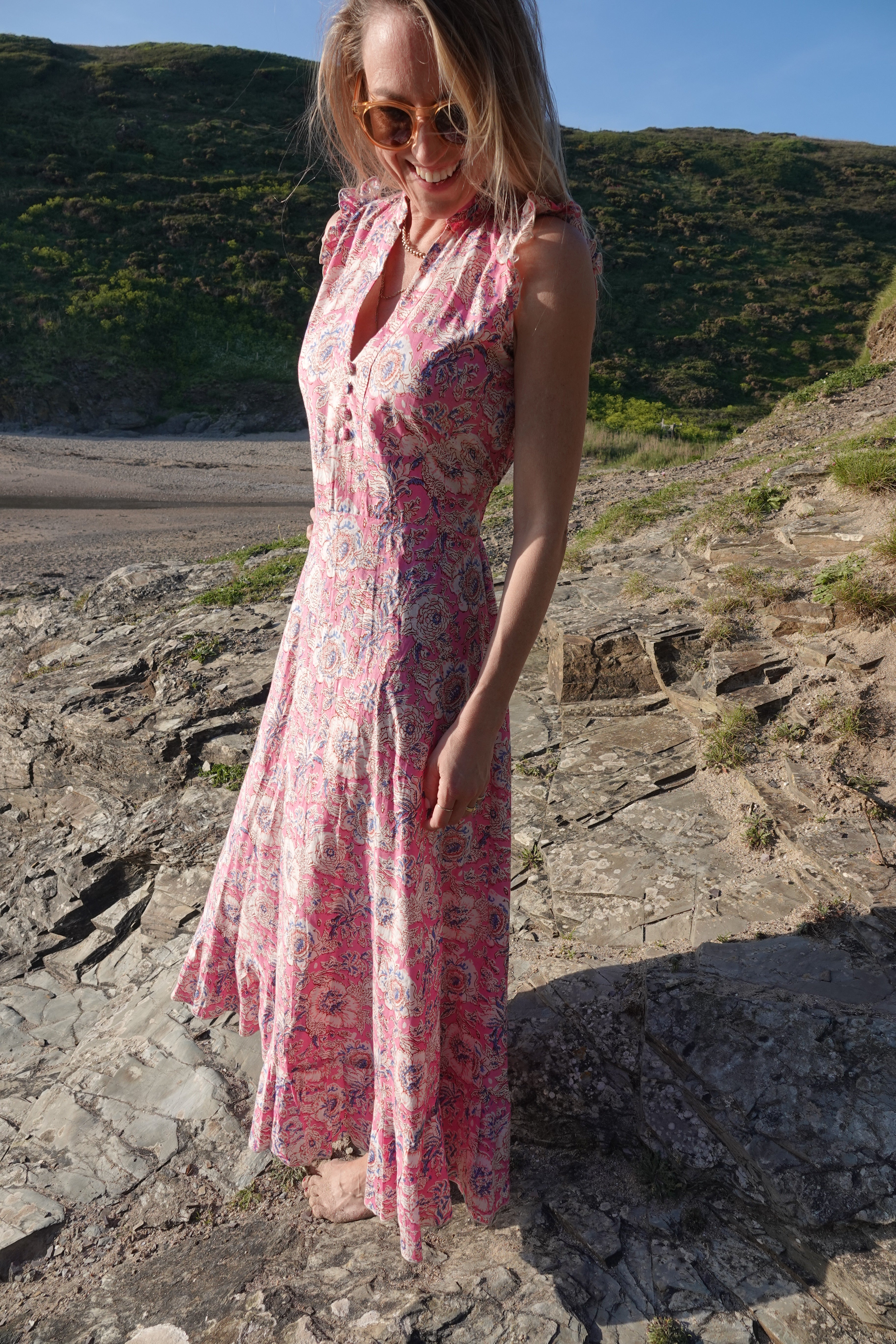 NEW! Sleeveless Maxi Dress - summer rose