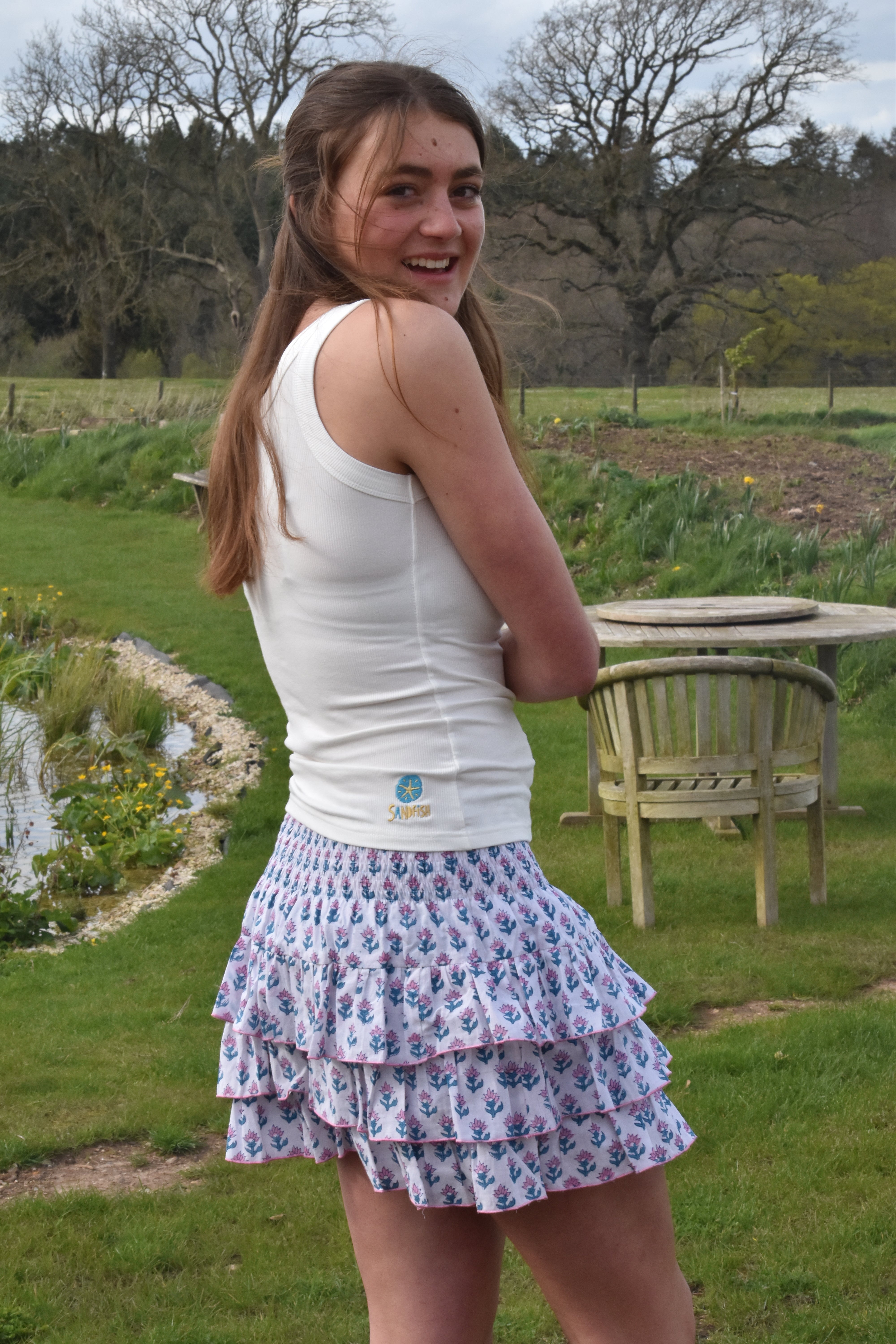 Rara Skort - Blue pink flower