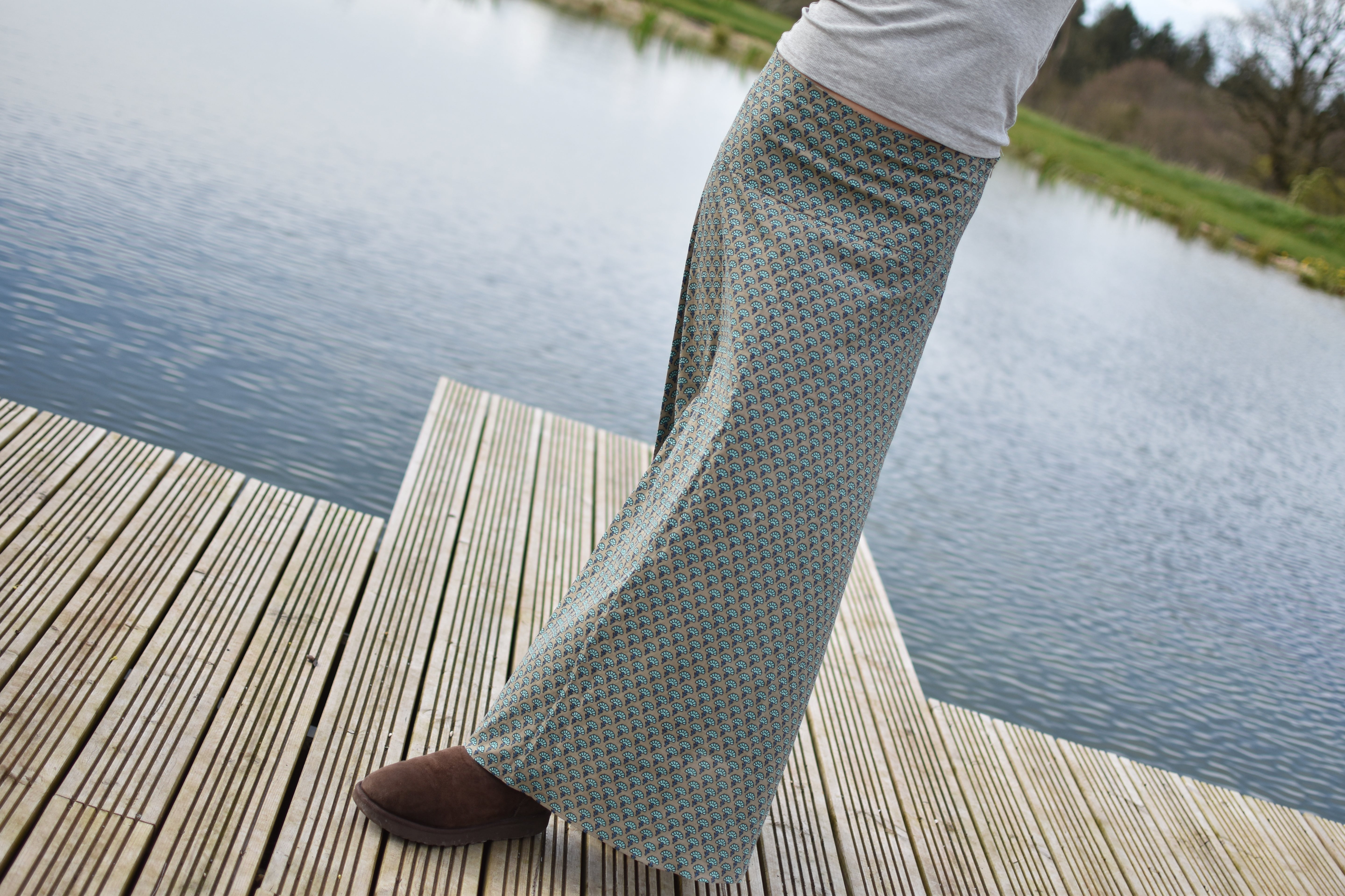 CHYULU ZIP MAXI SKIRT - Turquoise Leaf