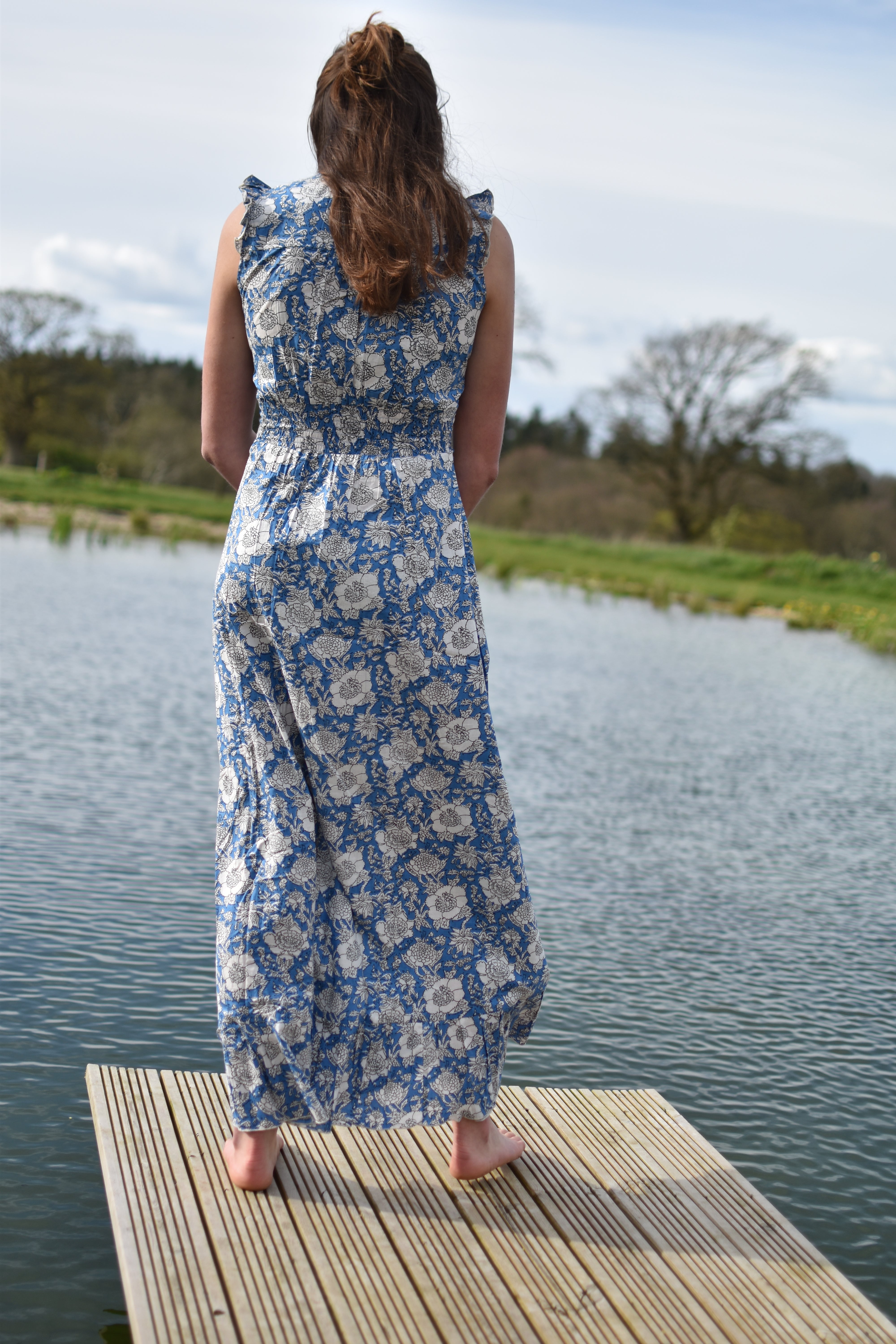 Sleeveless Maxi Dress - Marine blue