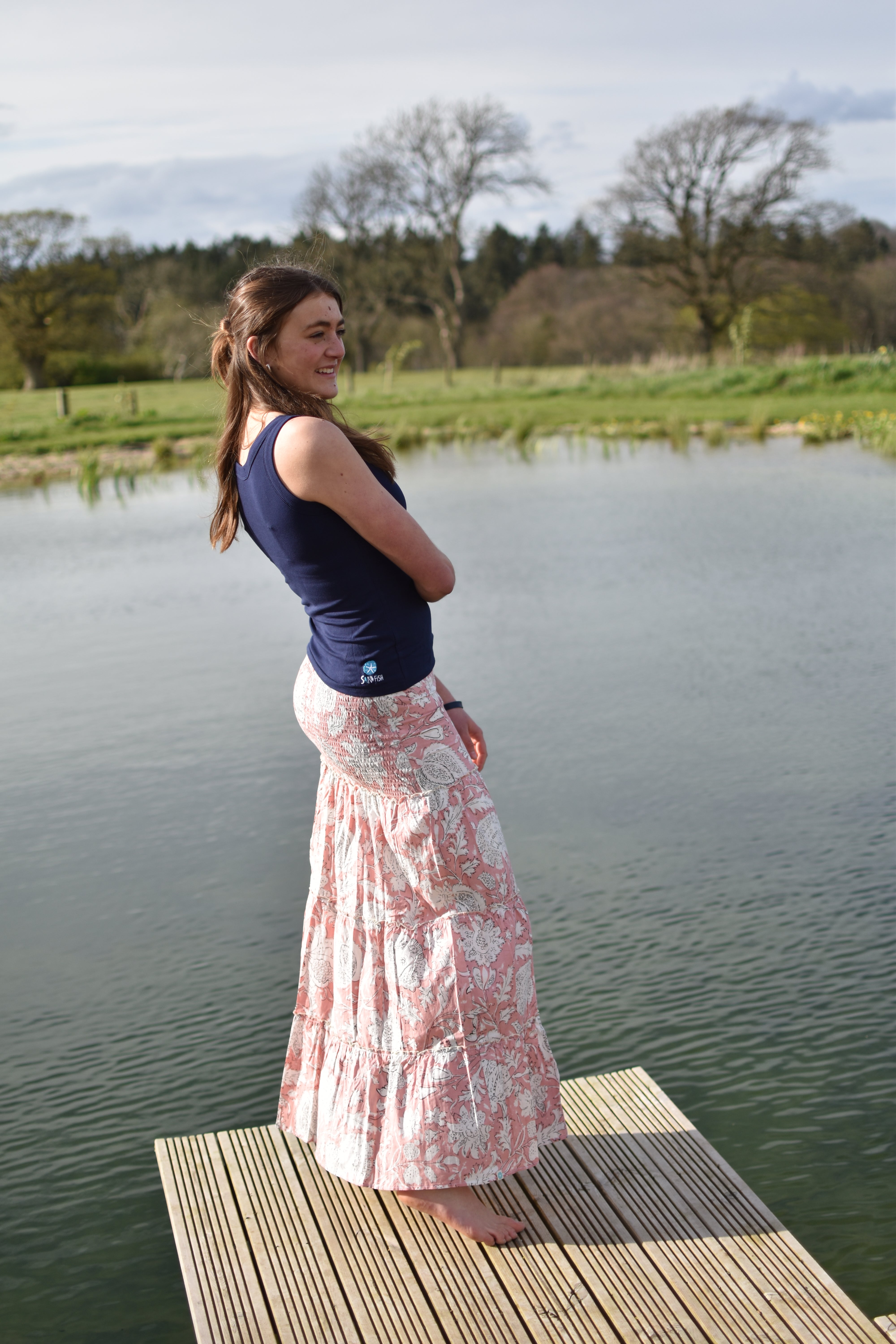 LONG TIERED RARA SKIRT - Coral