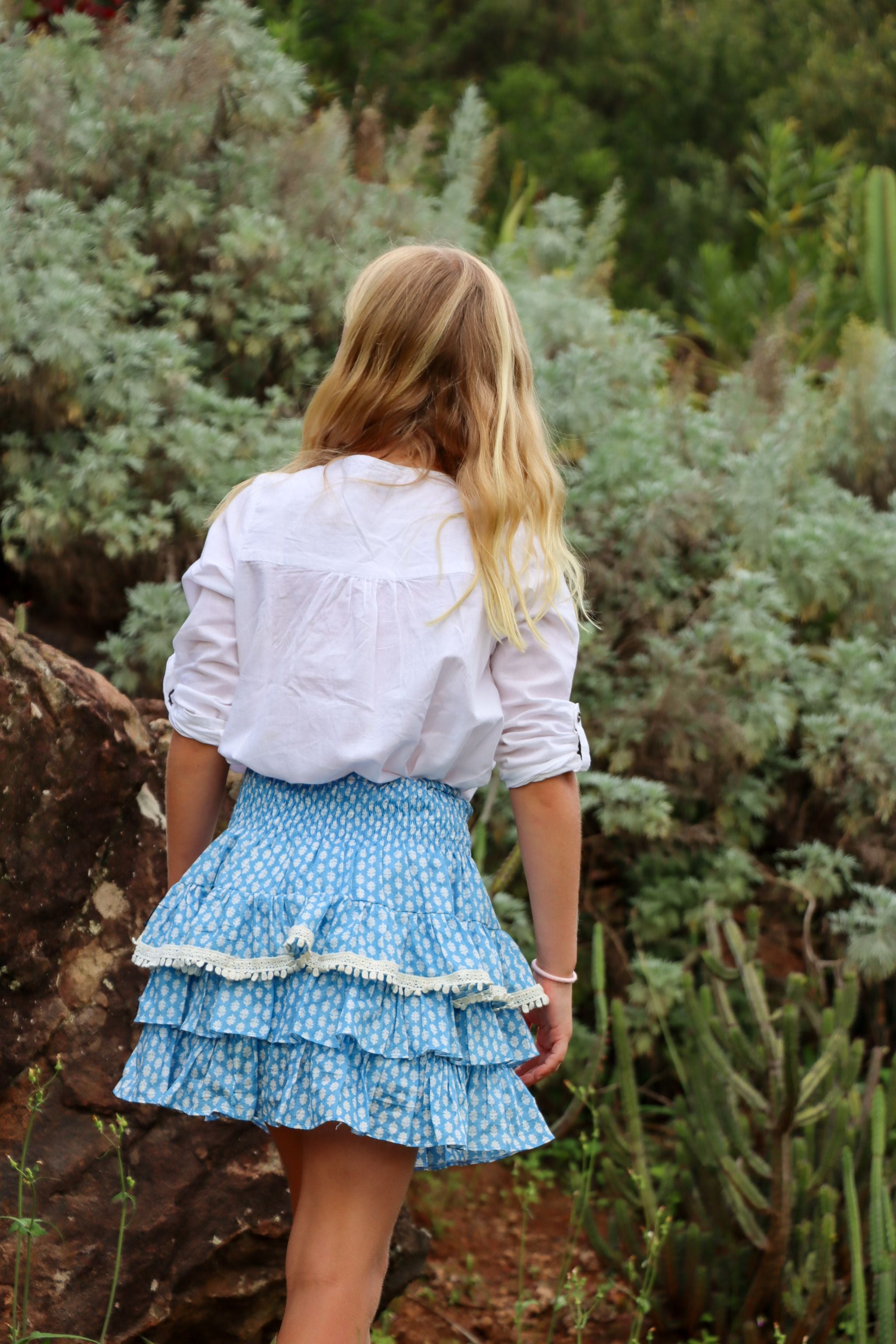 Rara Skort - blue with white lace