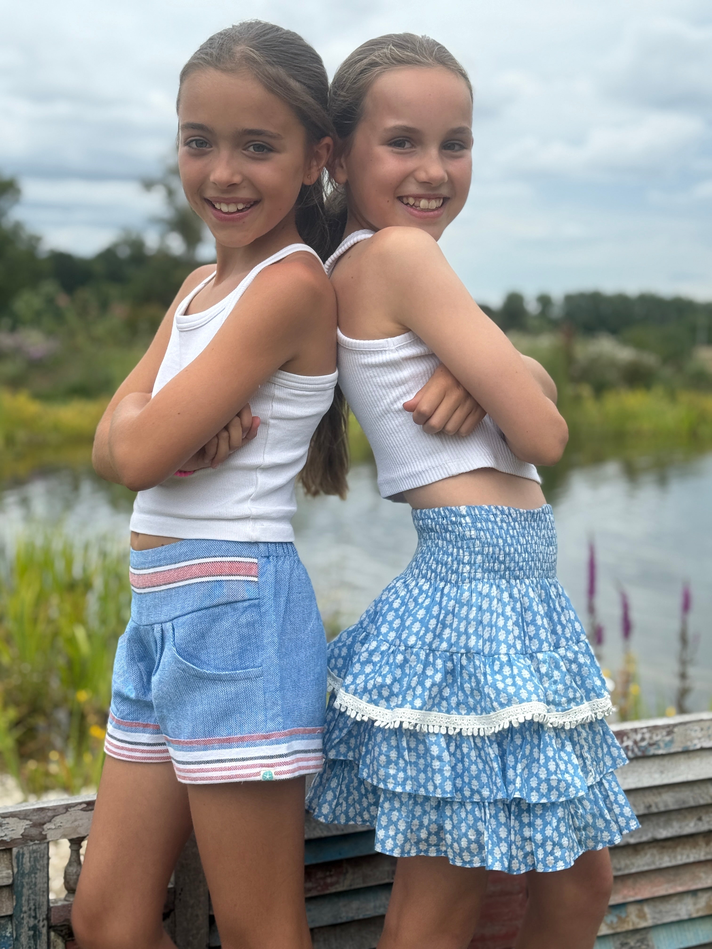 NEW! Rara Skort - blue with white lace