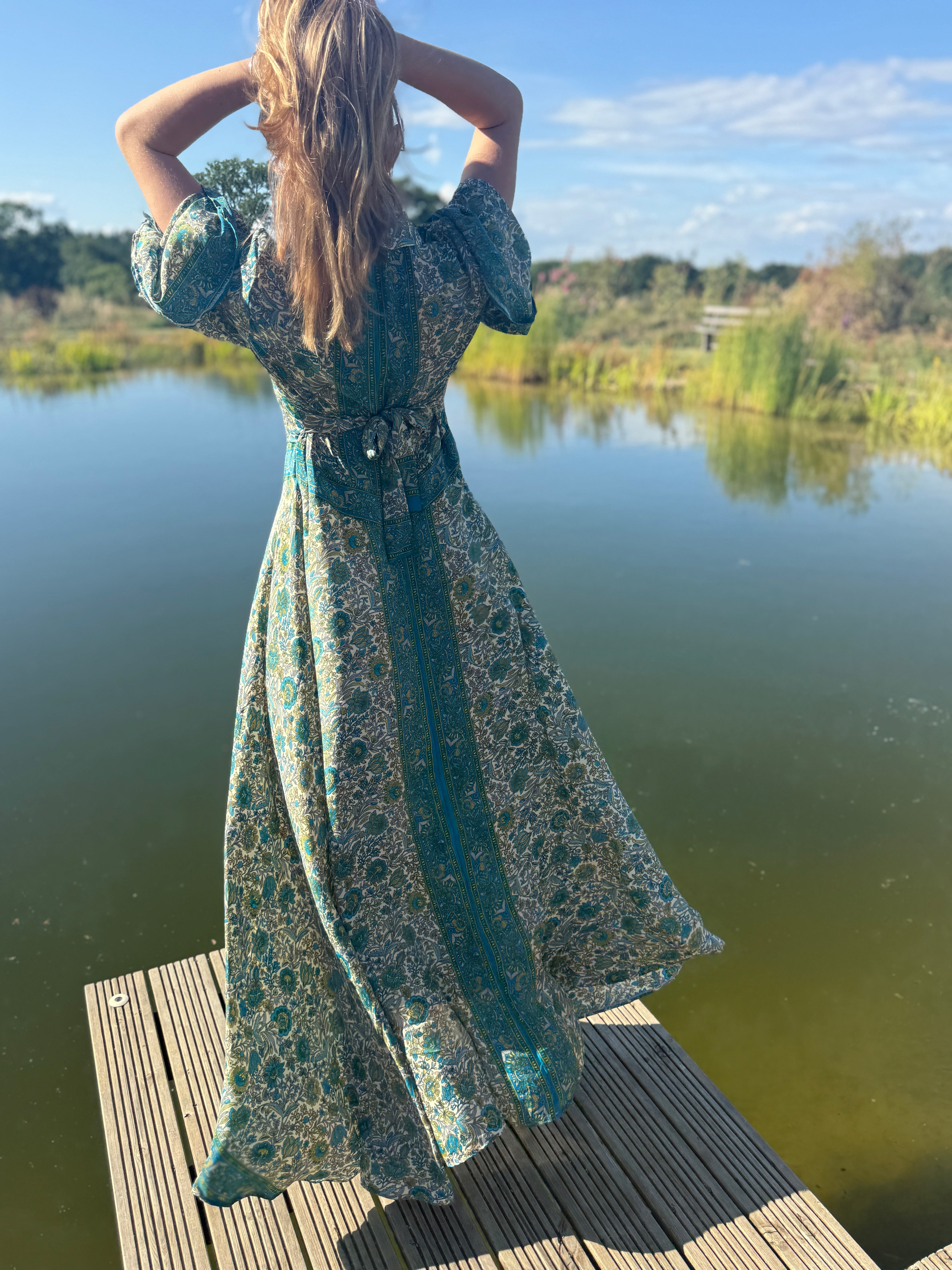 NEW! - Molly Maxi Dress - turquoise and green