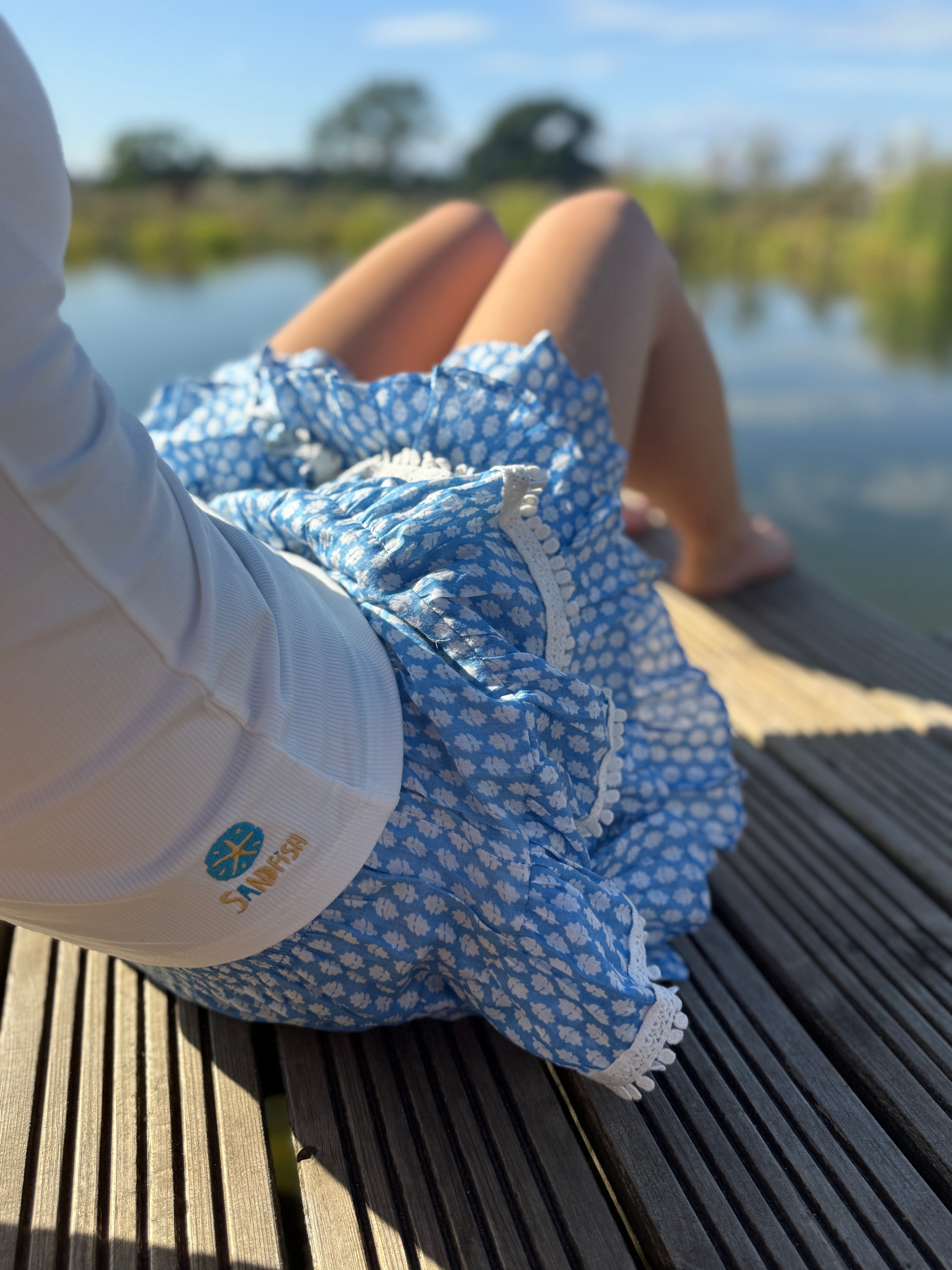 NEW! Rara Skort - blue with white lace