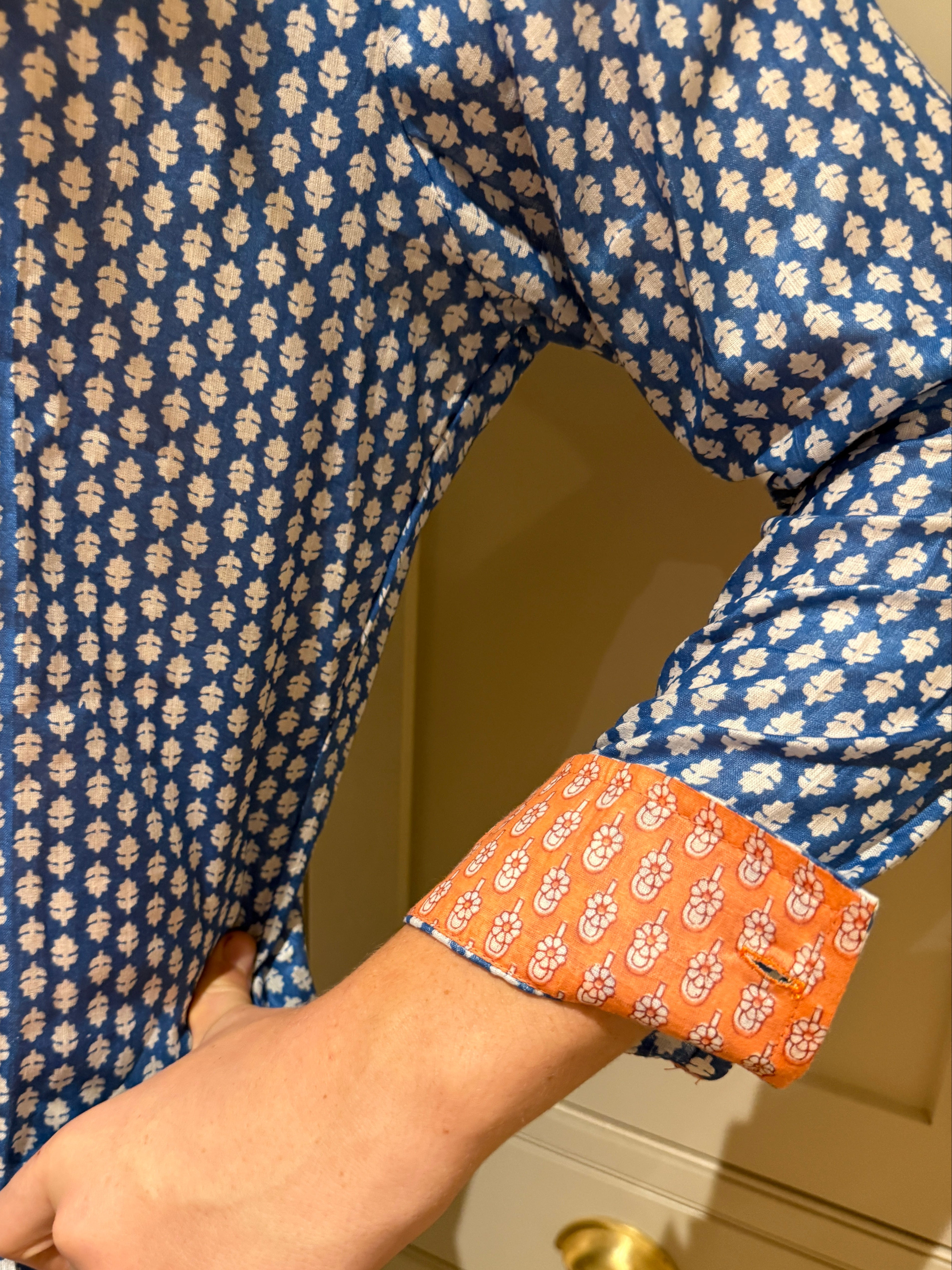 Classic Summer Shirt - Ionian blue and white