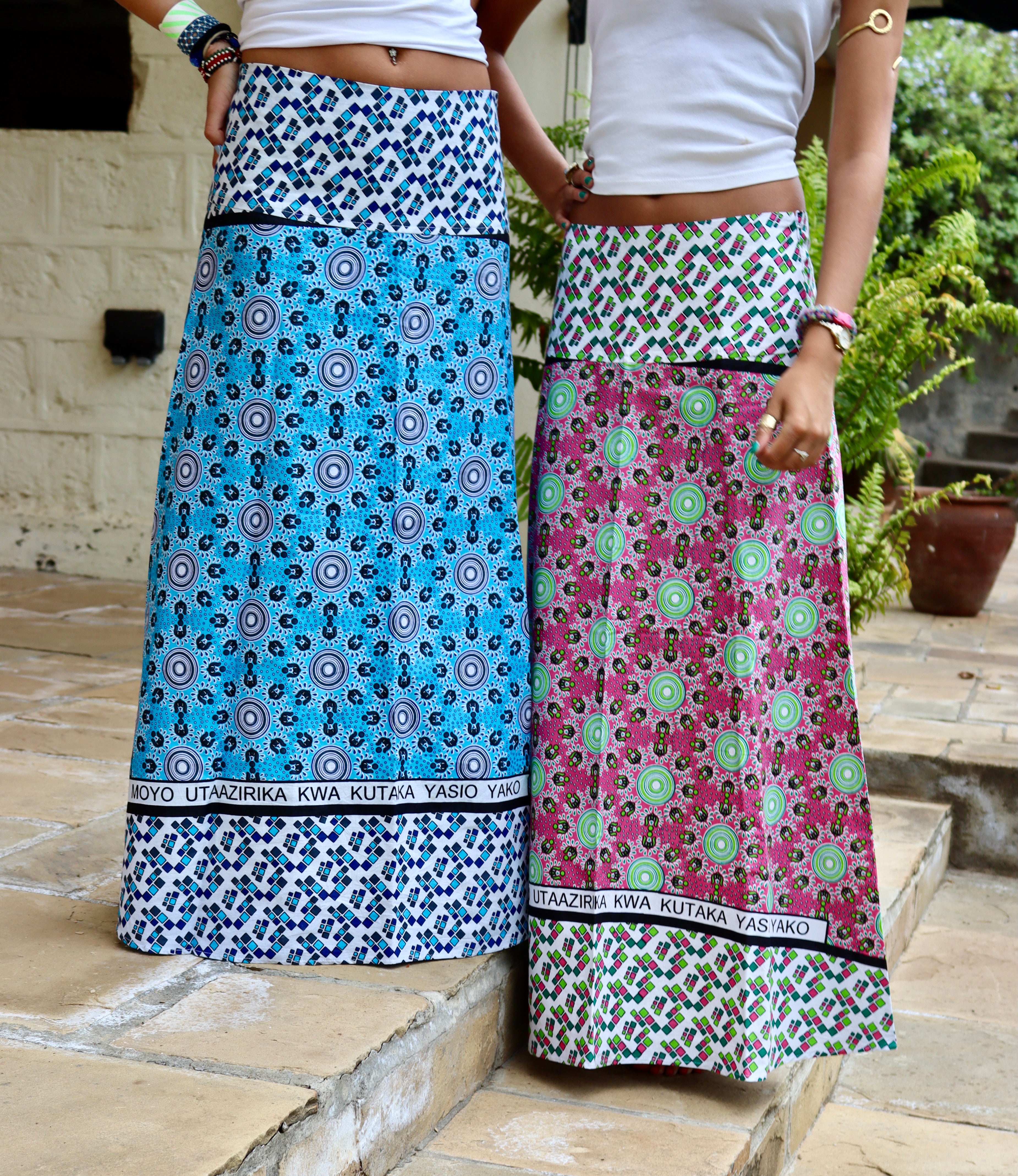 Kitenge Maxi Skirt - Blue - MOYO UTAAZARIKA