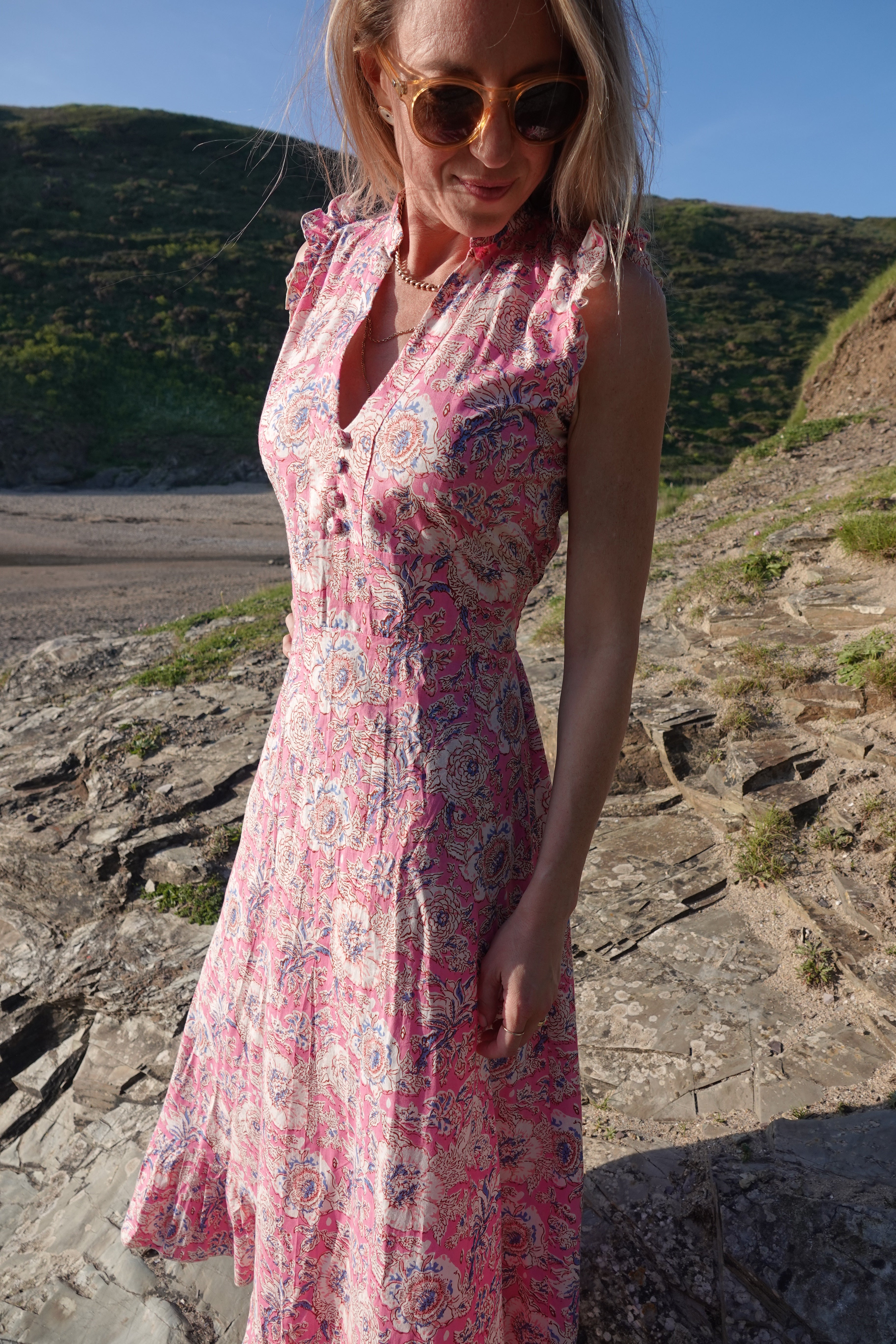 NEW! Sleeveless Maxi Dress - summer rose