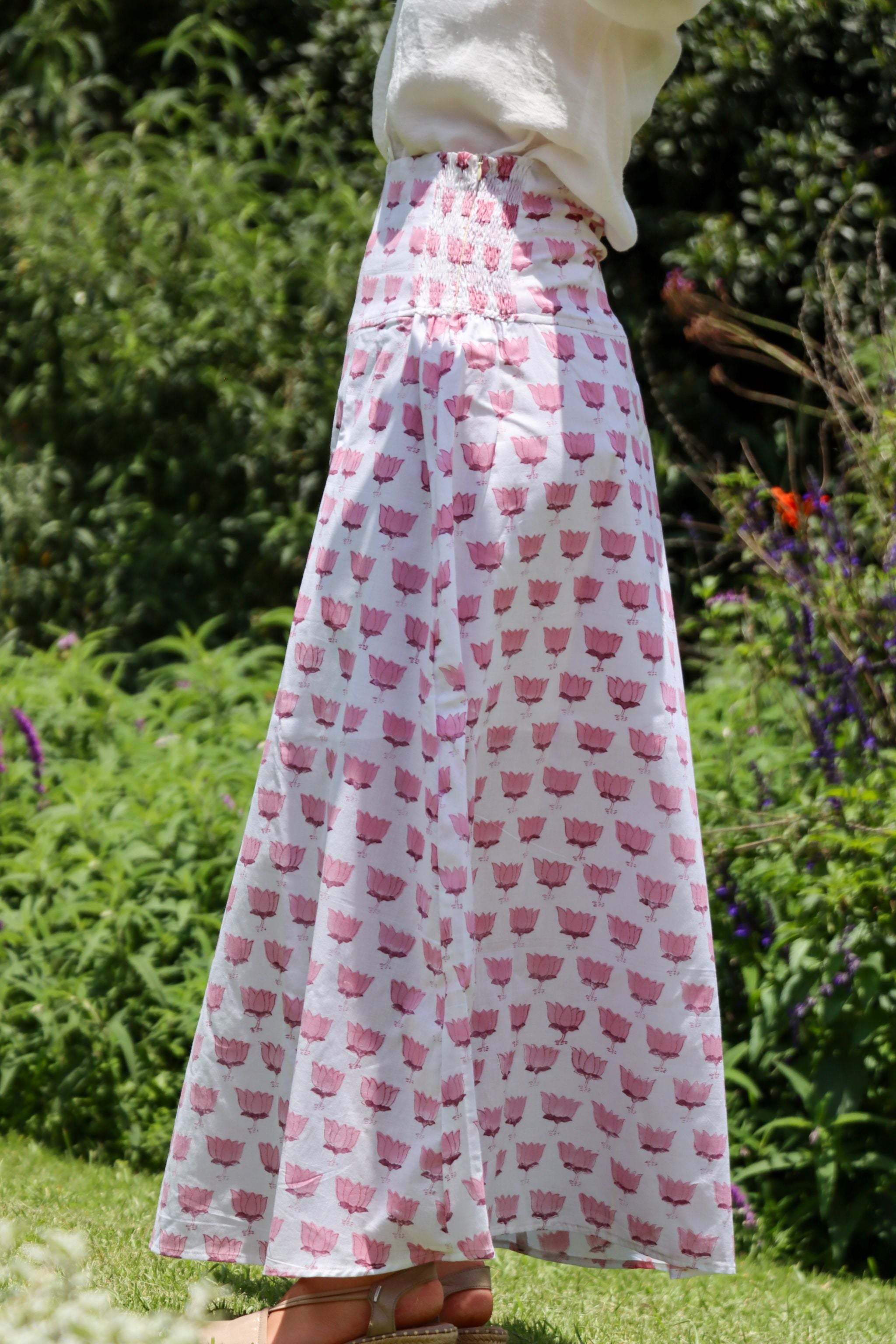 CHYULU ELASTIC MAXI SKIRT -  pink lotus