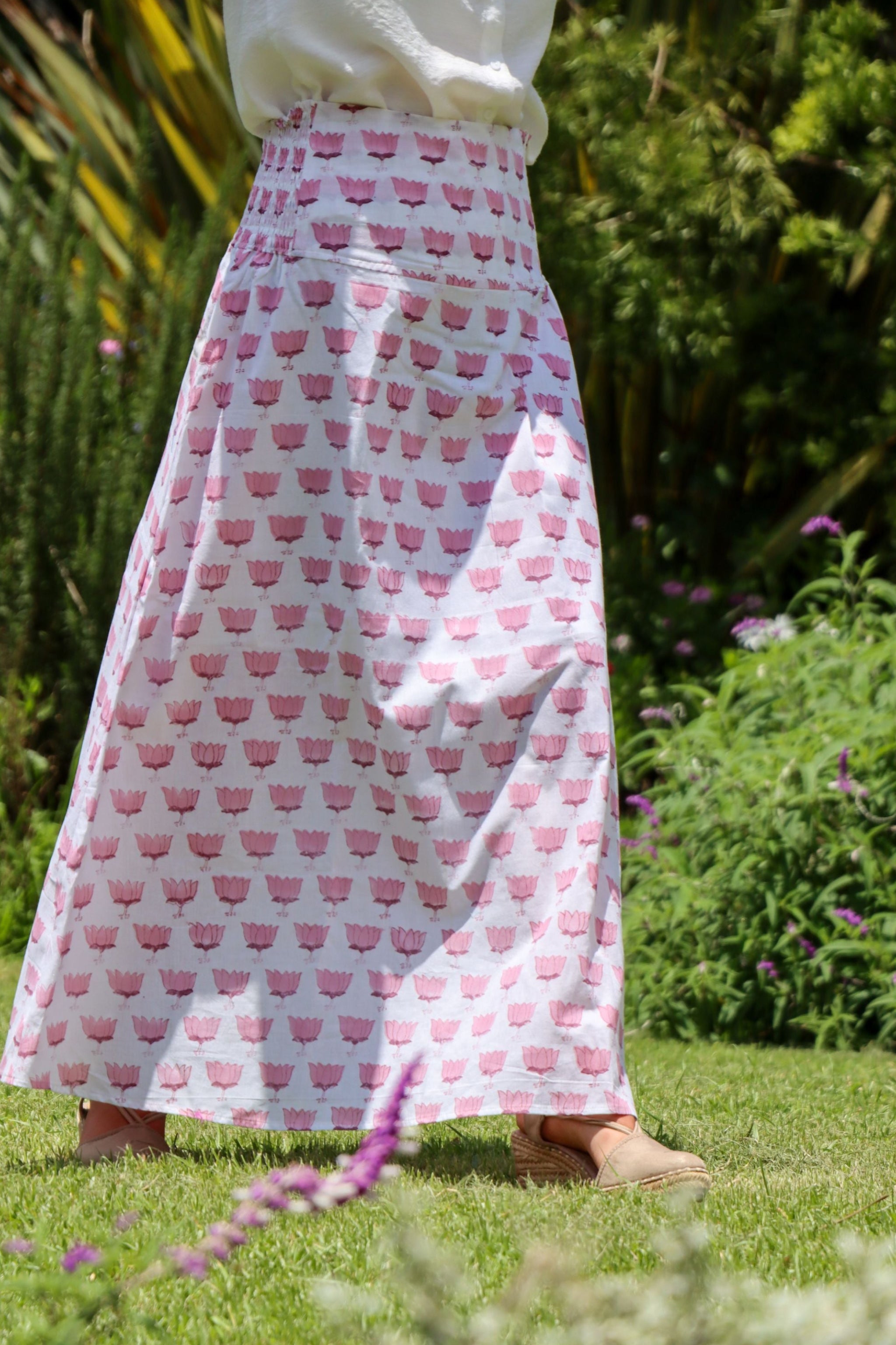 CHYULU ELASTIC MAXI SKIRT -  pink lotus