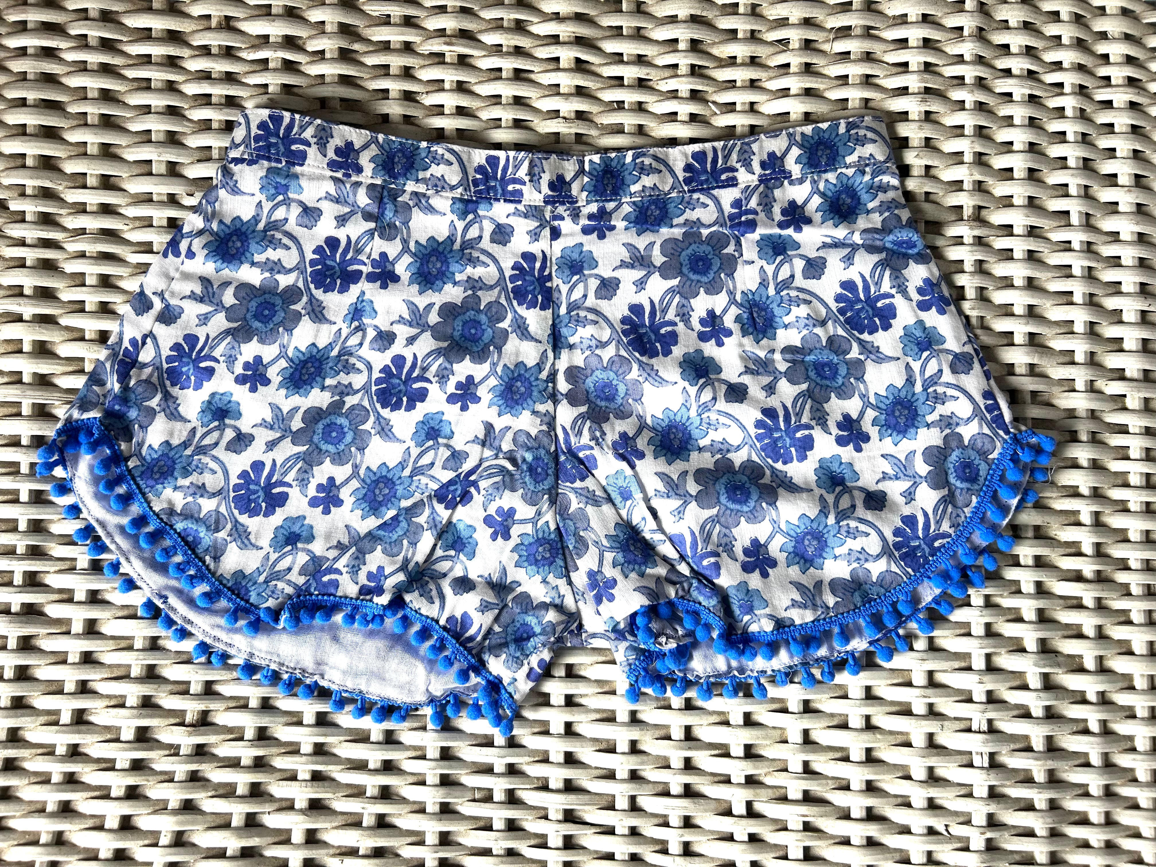 Coastie Shorts - blue cornflowers (10-11yrs)