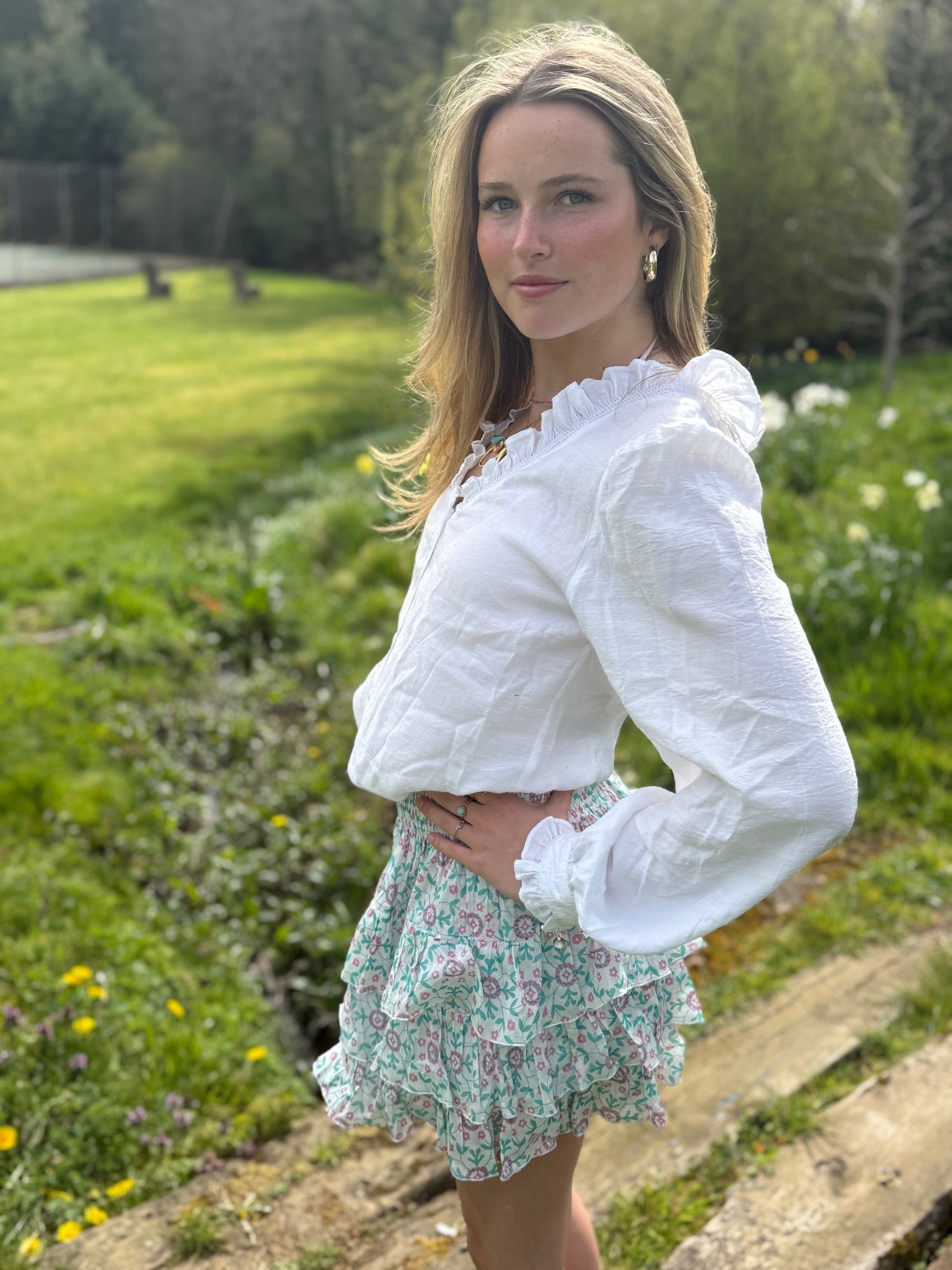 Rara Skort - green and pink mandala