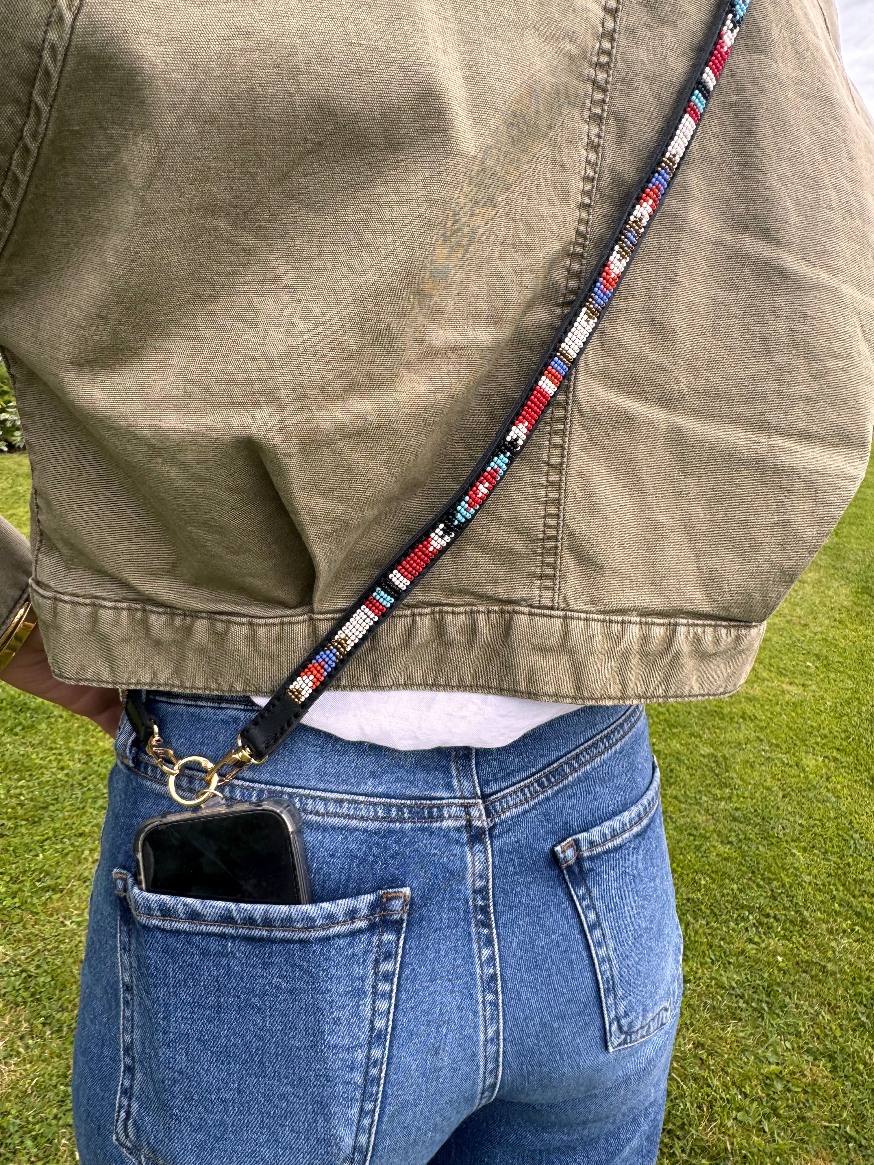Phone strap - black and red