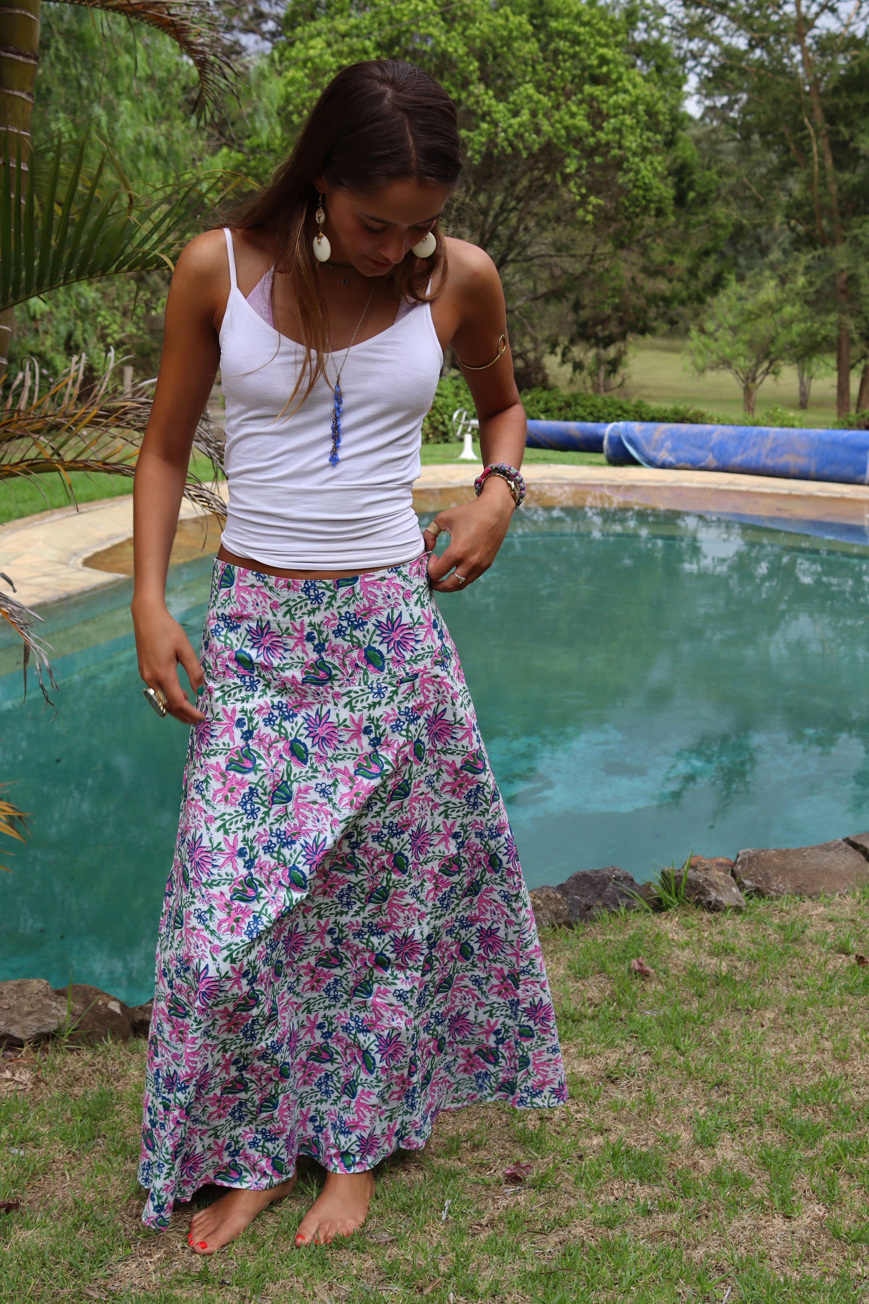 Zip floral maxi skirt Clearance