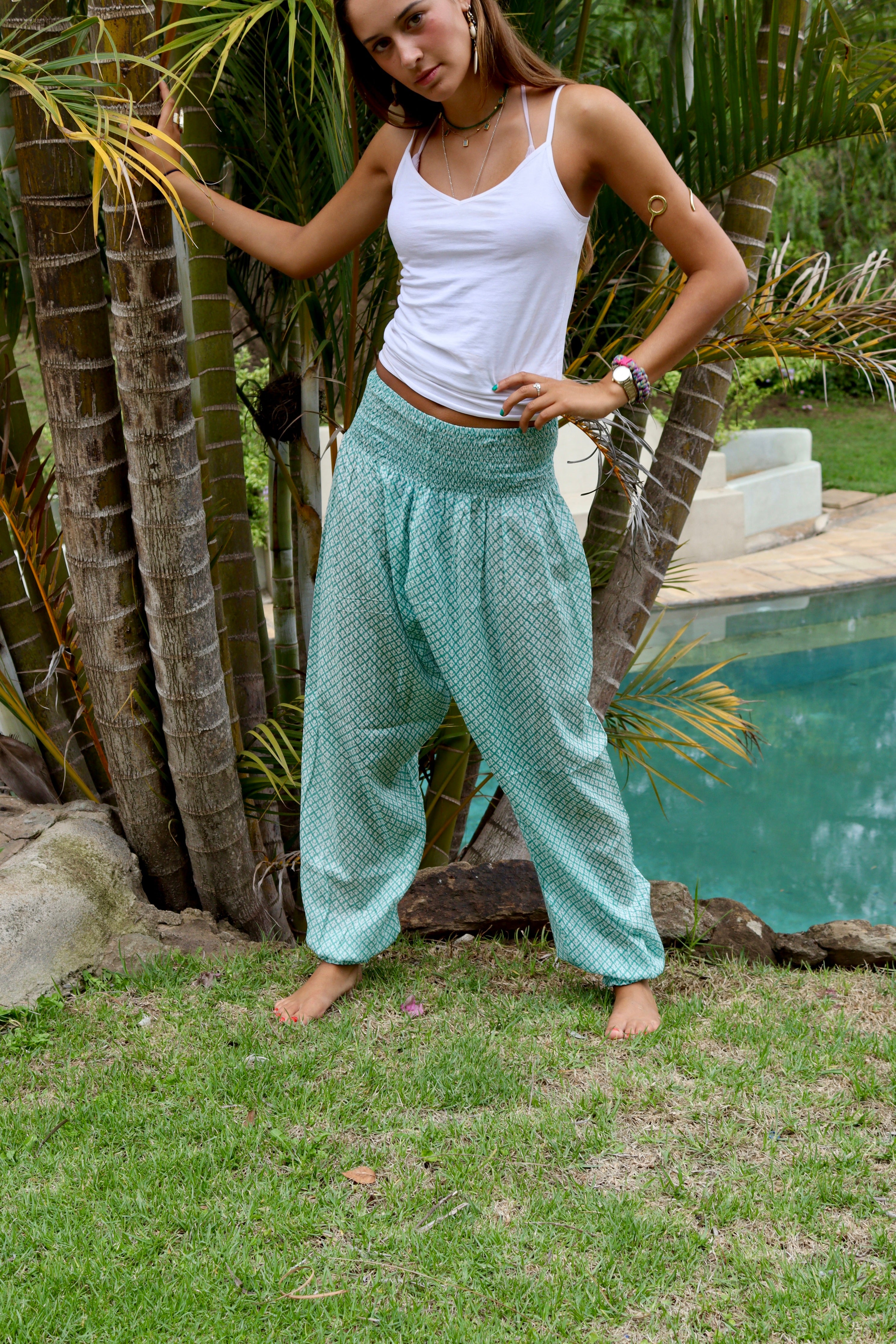 Buy Women's Tribal Genie Baggy Balloon Aladdin Hippy Harem Pants For Dance  Yoga – Enimane