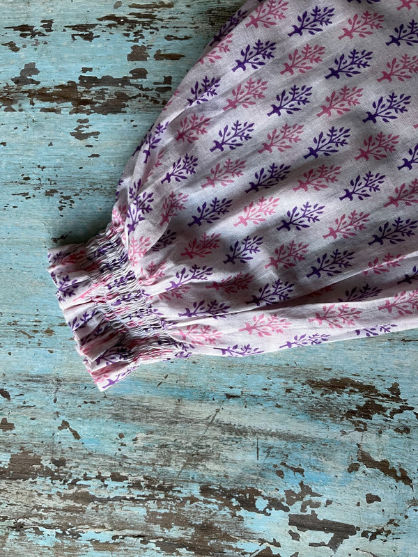 BALLOON PANTS - Purple Pink Flower