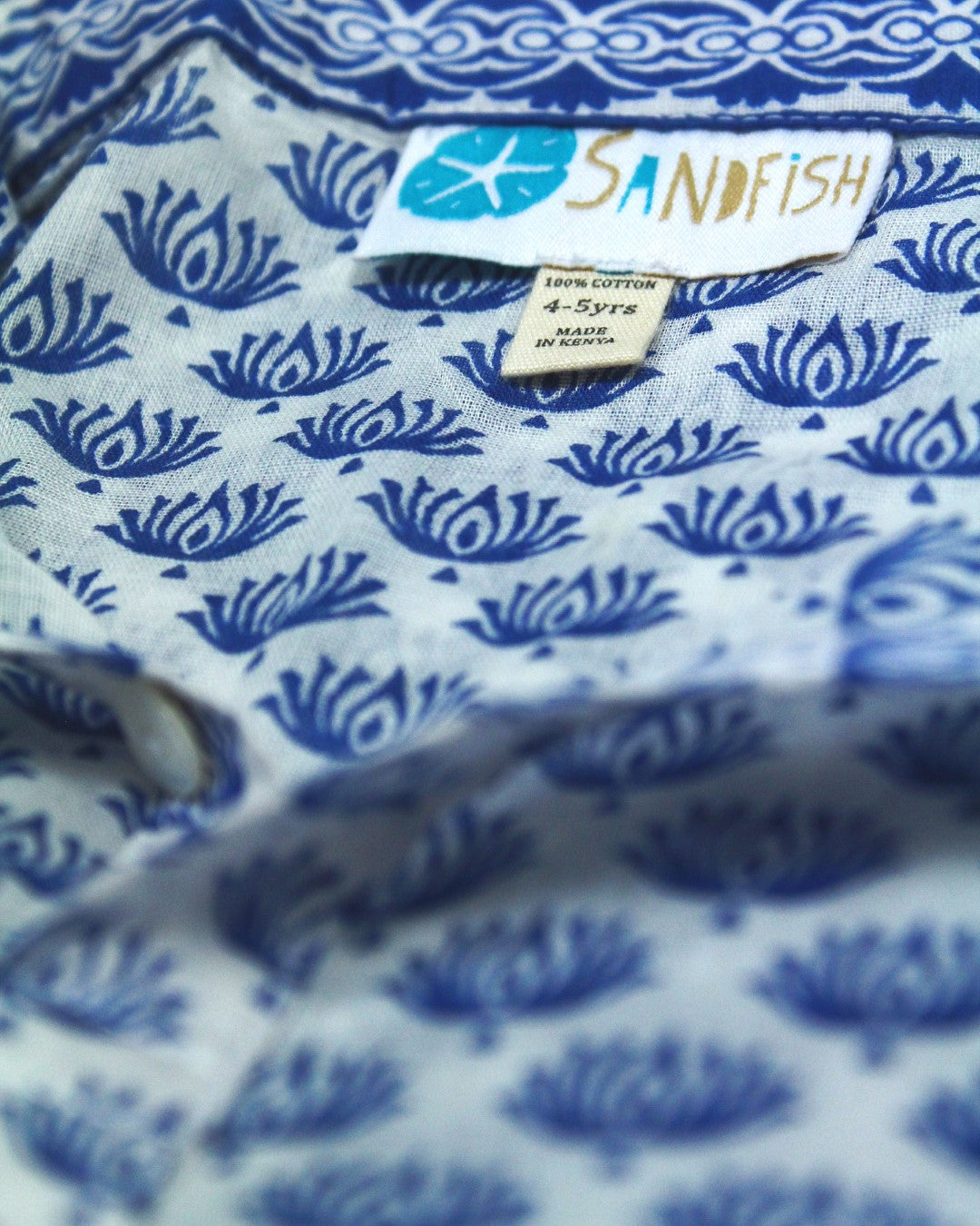 Unisex Fisherman Shirt - Blue White Sea Thistle